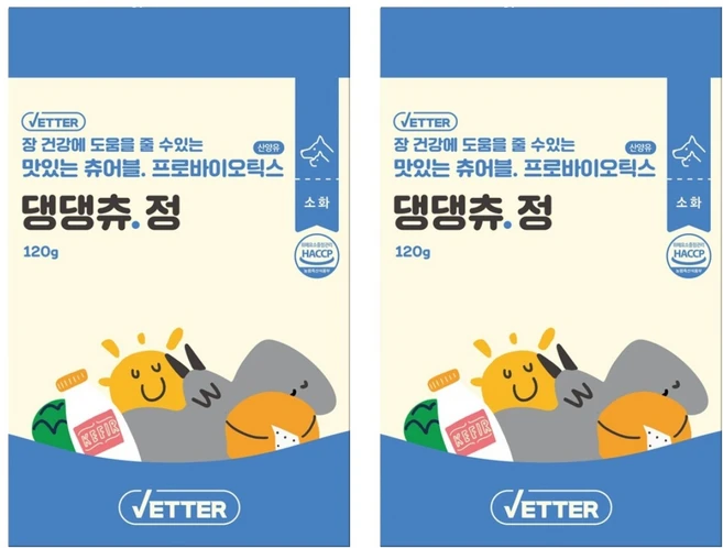 베터 반려동물 댕댕츄정 영양제, 30정, 장건강/유산균, 2개 - 쿠팡