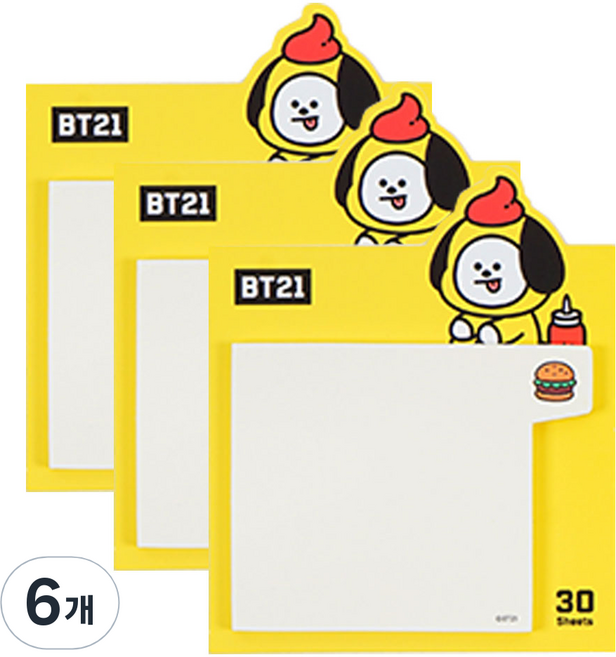 STUDIO EIGHT BT21 單層便利貼 BITE, CHIMMY, 6個, 1入
