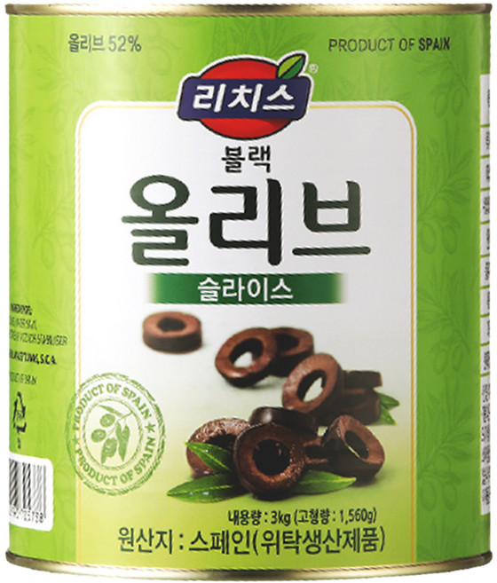 리치스 슬라이스 블랙 올리브, 3kg, 1개