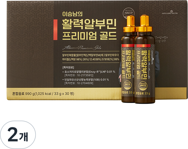 MAYJUNENUTRI 李承南的活力白蛋白頂級黃金 30入, 990g, 2個