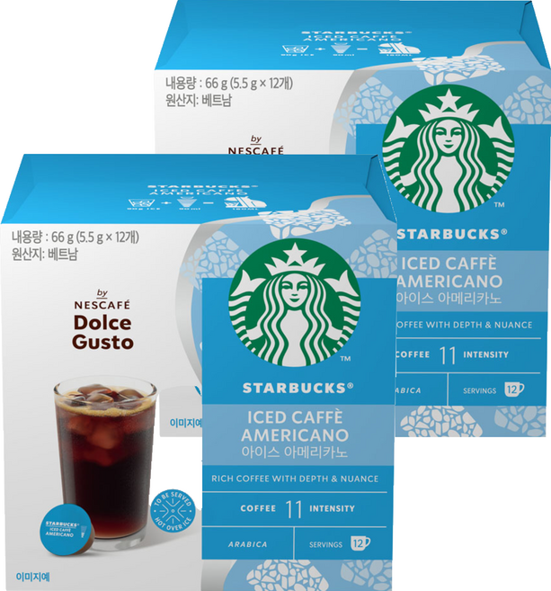 스타벅스 아이스 아메리카노 by 네스카페 돌체구스토 캡슐커피, 5.5g, 12개입, 2개