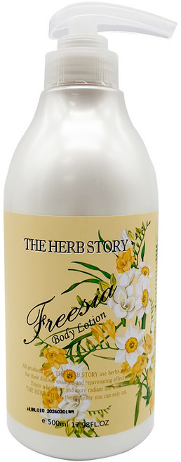 THE HERB STORY 香氛身體乳 小蒼蘭香, 500ml, 1瓶