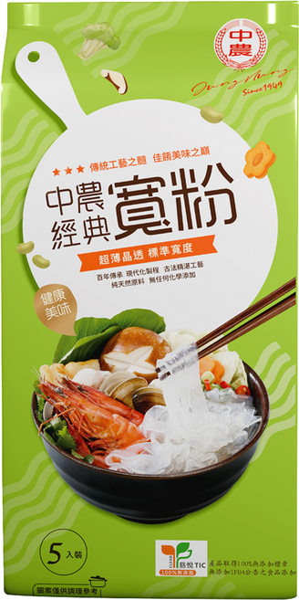 中農粉絲 經典寬粉, 200g, 1包