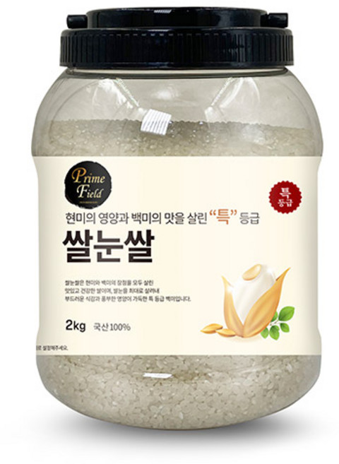 Prime Field 쌀눈쌀 백미 특등급, 2kg, 1개