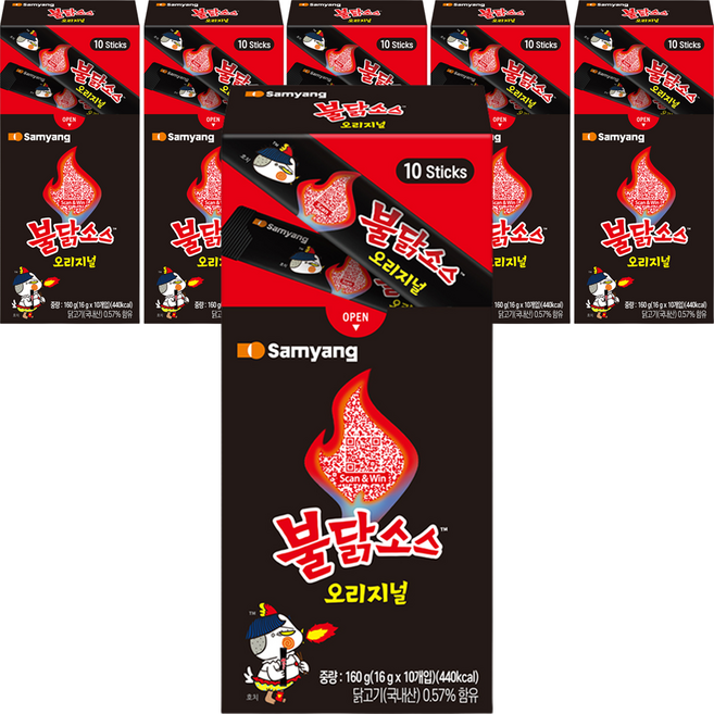 불닭 삼양식품 소스 스틱, 160g, 6개