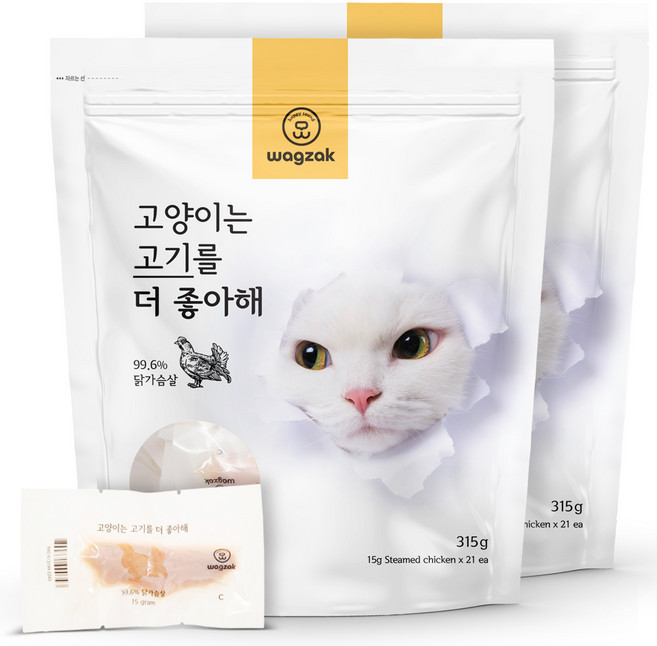 와그작 고양이는 고기를 더 좋아해 21p, 닭가슴살, 315g, 2개