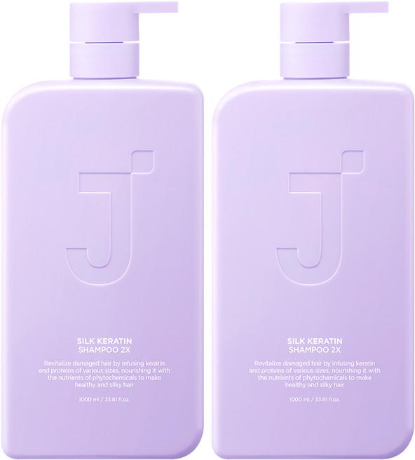 제이숲 실크 케라틴 샴푸 2X, 1L, 2개