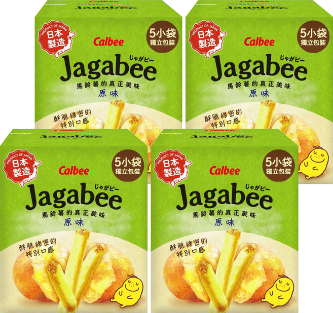 Calbee 卡樂比 Jagabee 加卡比 薯條 鹽味, 75g, 4盒