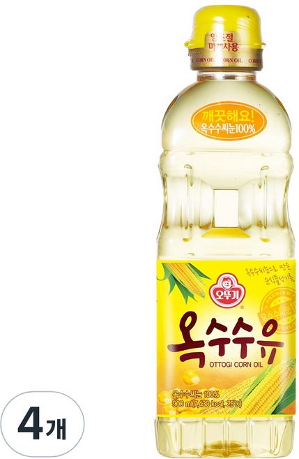 오뚜기 옥수수유, 4개, 900ml
