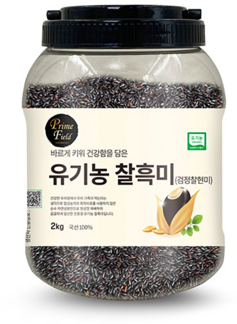 Prime Field 유기농 찰흑미 (검정찰현미), 2kg, 1개
