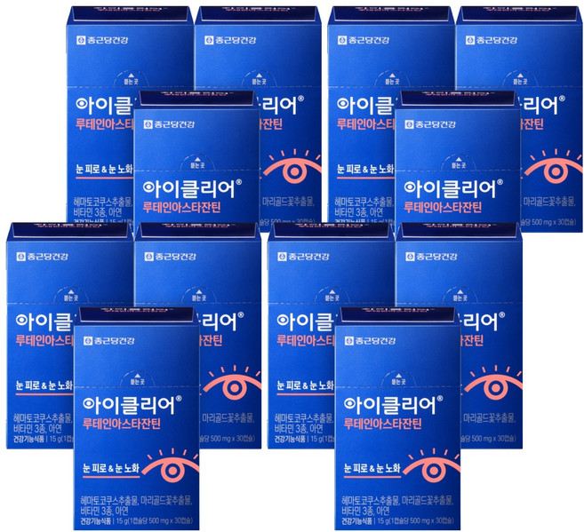 아이클리어 루테인아스타잔틴, 30정, 12개
