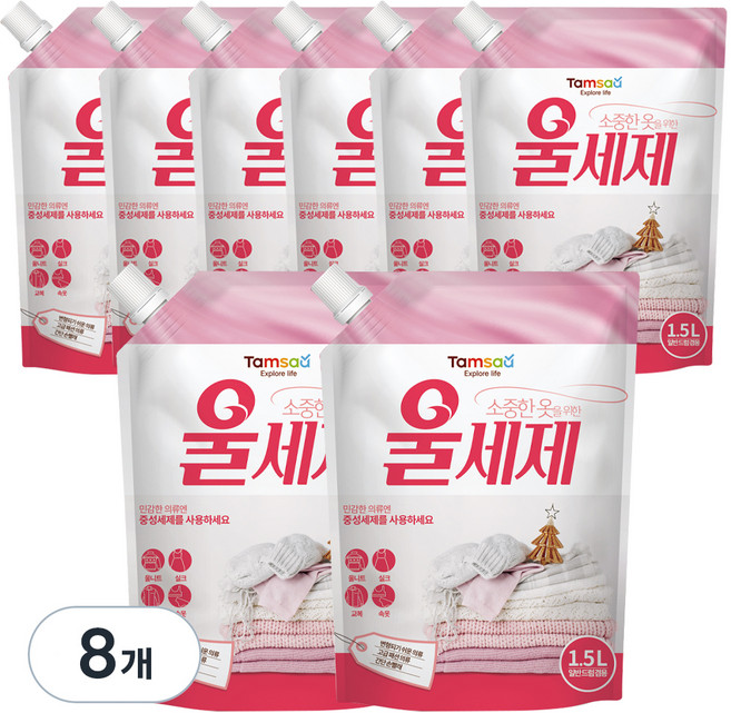 탐사 울세제 중성세제 리필, 1.5L, 8개