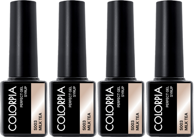 Colorpia 一步到位糖漿凝膠指甲, 4個, S003 奶茶, 6g