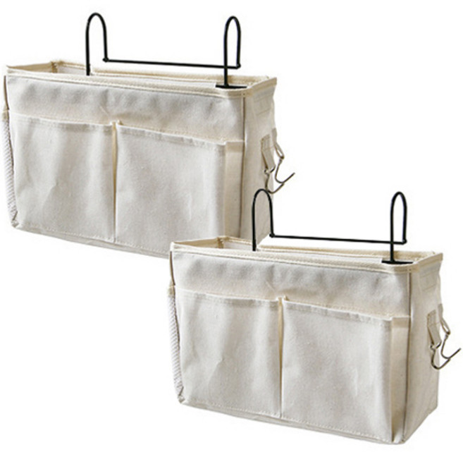 디오셀 침대 걸이형 깔끔 수납 정리함, 화이트, 2개