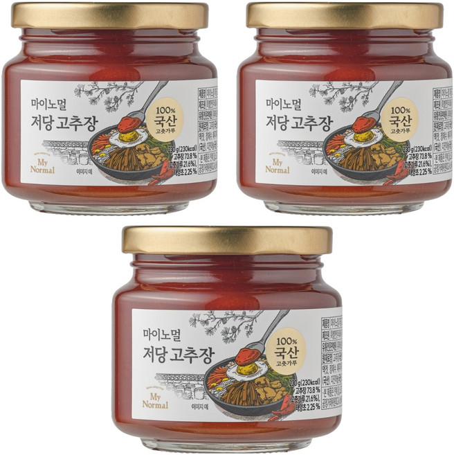 마이노멀 저당 고추장, 230g, 3개