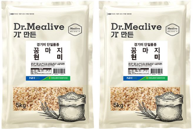 밀리브 국내산 꿈마지 현미, 5kg, 2개