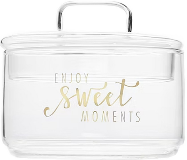 Homely Zakka 創意ins風金色可堆疊玻璃碗 玻璃儲物罐 沙拉碗, 款式隨機, 1個