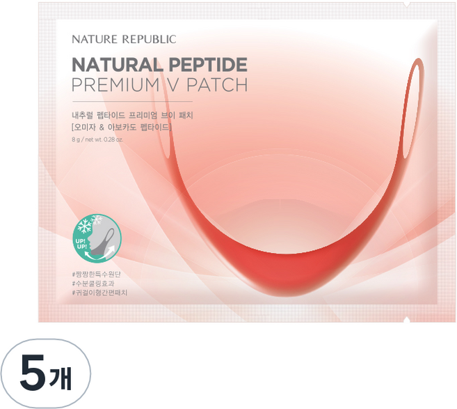 네이처리퍼블릭 내추럴 펩타이드 프리미엄 브이 패치, 1개입, 5개
