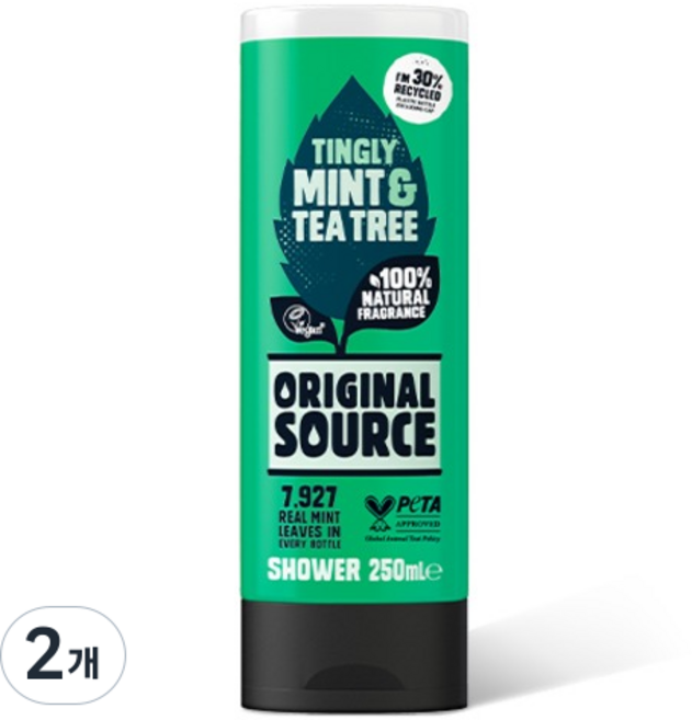 오리지널소스 샤워젤 민트 티트리, 2개, 250ml