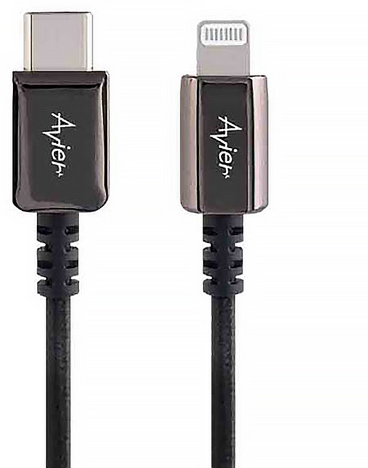Avier AVCUCL18DC CLASSIC USB C to Lightning 編織高速充電傳輸線, 1.8m, 黑色, 1條