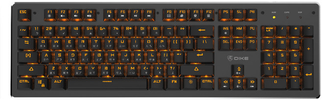 DIKE Hawk 背光機械鍵盤 836g, 黑色, DGK900, 青軸, 1個