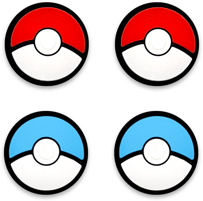 쵸미앤세븐 닌텐도 스위치 레츠고 조이콘 스틱커버 2종, 레드 + 블루, 1세트