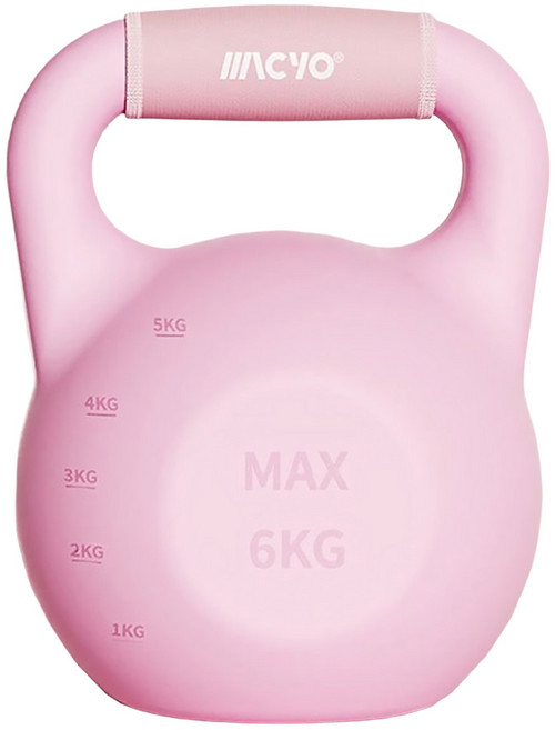 MACYO 麦克羊 居家健身注水壺鈴 1~6kg可調式 居家重訓核心訓練 全身肌肉鍛鍊, 甜心粉, 1個, 755g