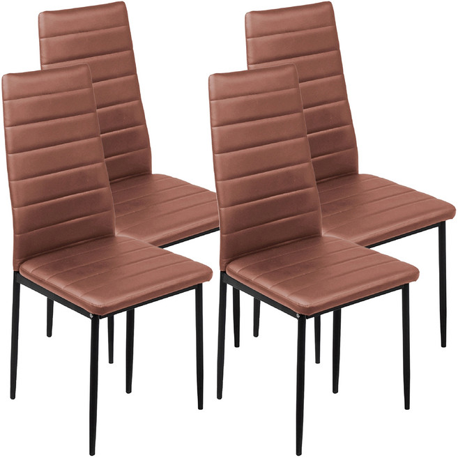 E-home Mano 曼諾 經典高背餐椅 HTU010C-br, 4個, 棕色