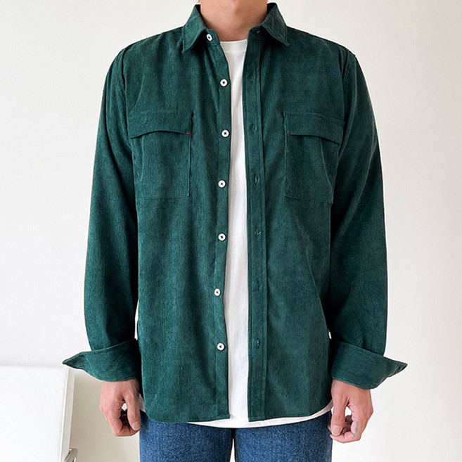 제이에이치스타일 남성용 코듀로이 골덴 긴팔 셔츠 DLROK448