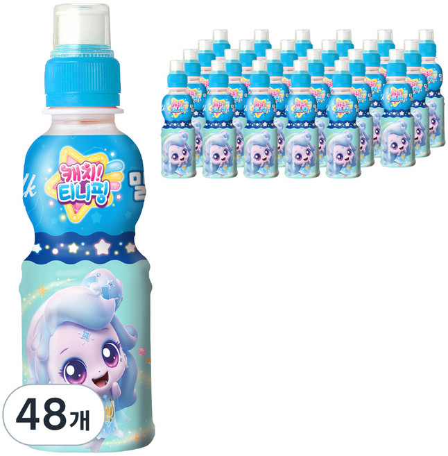 웅진 캐치 티니핑 밀크맛 음료, 200ml, 48개