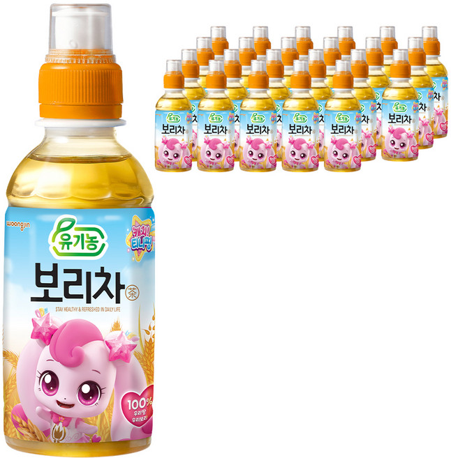 웅진 캐치 티니핑 유기농 보리차, 200ml, 24개