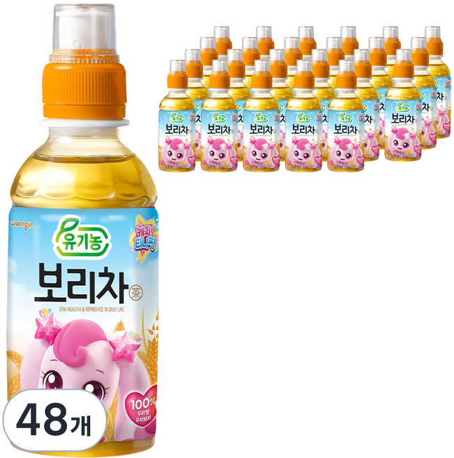 웅진 캐치 티니핑 유기농 보리차, 200ml, 48개