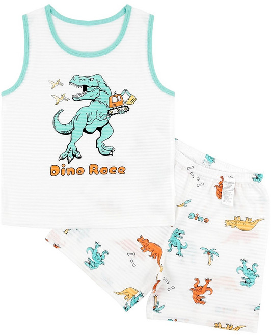 메이키즈 디노중장비 민소매 변화지 내의 상하의 세트