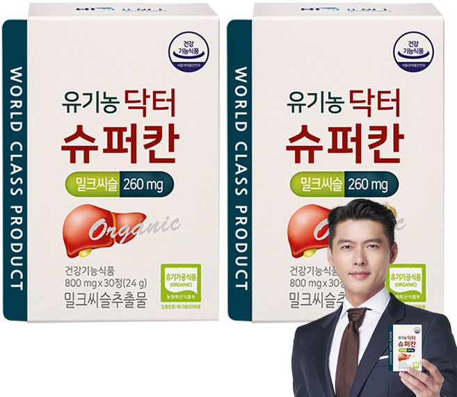 닥터슈퍼칸 유기농 밀크씨슬 24g, 30정, 2개