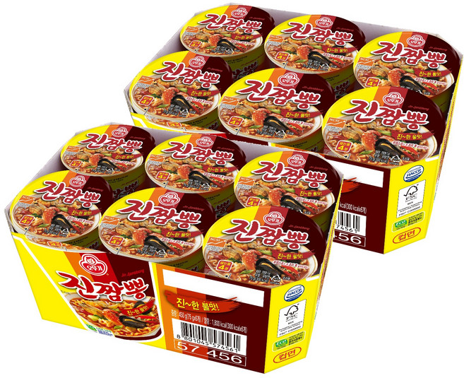 오뚜기 진짬뽕 컵 75g, 12개