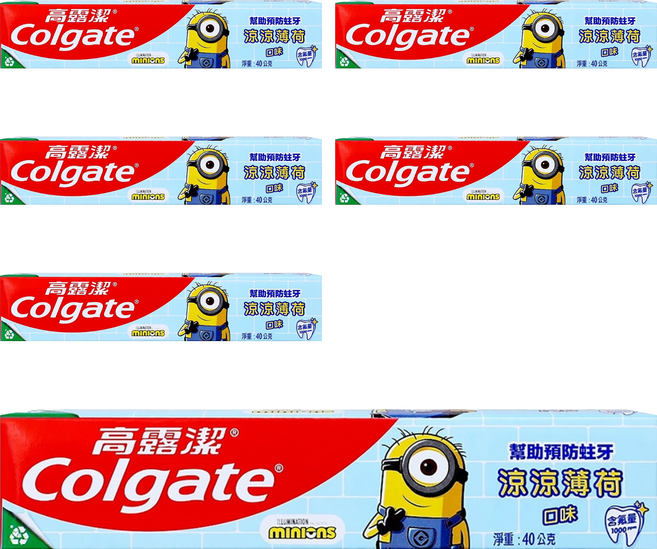 Colgate 高露潔 兒童牙膏 凝露 涼涼薄荷口味, 40g, 6條