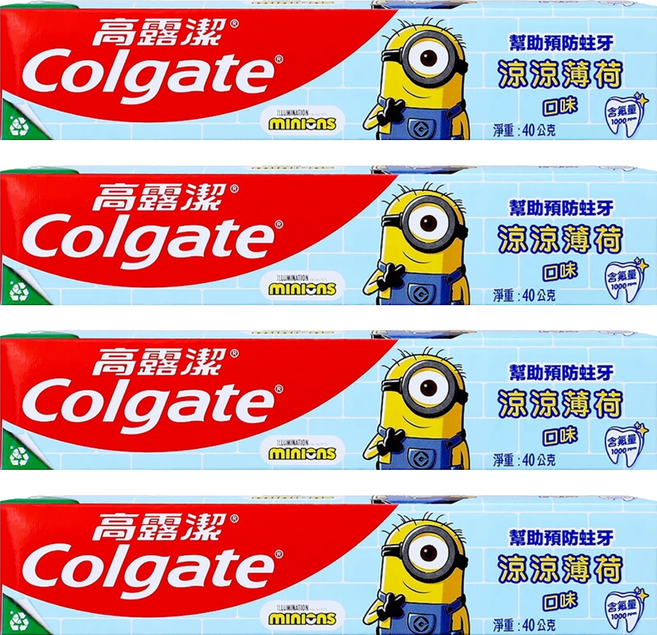 Colgate 高露潔 兒童牙膏 凝露 涼涼薄荷口味, 40g, 4條