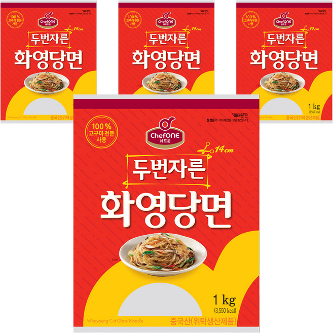 대상 쉐프원 두번자른 화영당면, 1kg, 4개