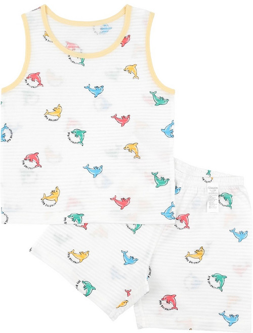 메이키즈 컬러돌핀 민소매 변화지 내의 상하의 세트