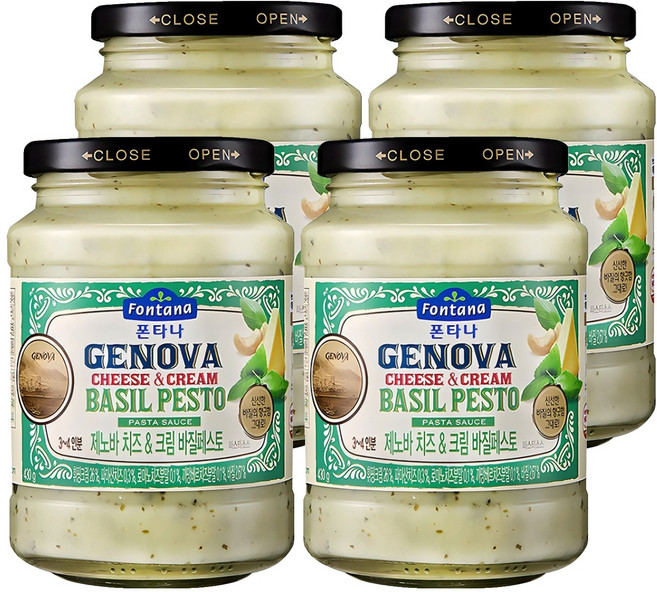 폰타나 제노바 치즈&크림 바질페스토 파스타소스, 430g, 4개