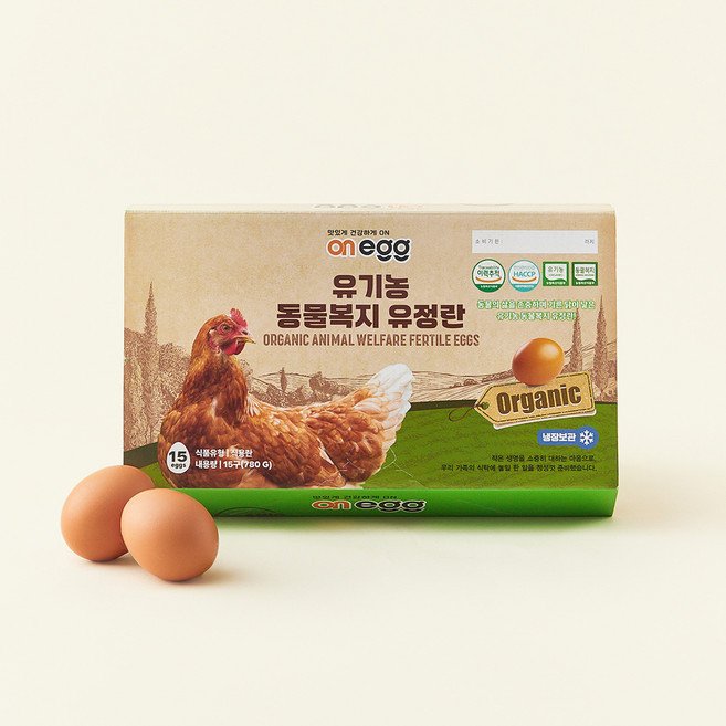 온에그 유기농 인증 유정란 780g, 15구, 1개