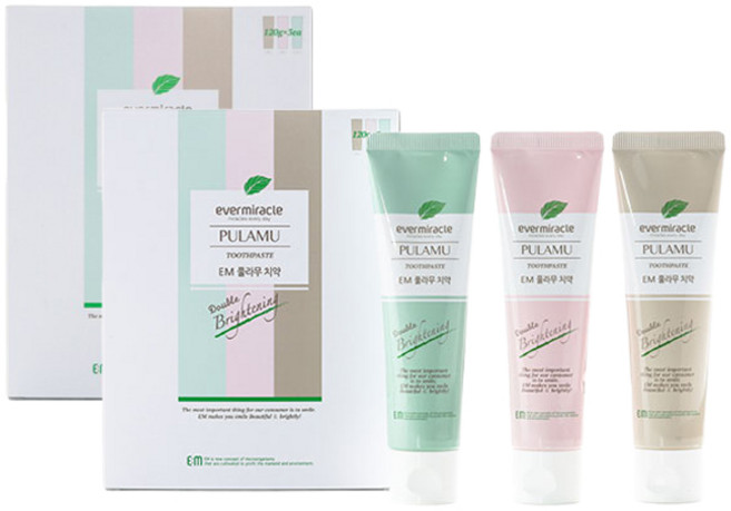 에버미라클 EM 풀라무 브라이트닝 치약 3p, 360g, 2개