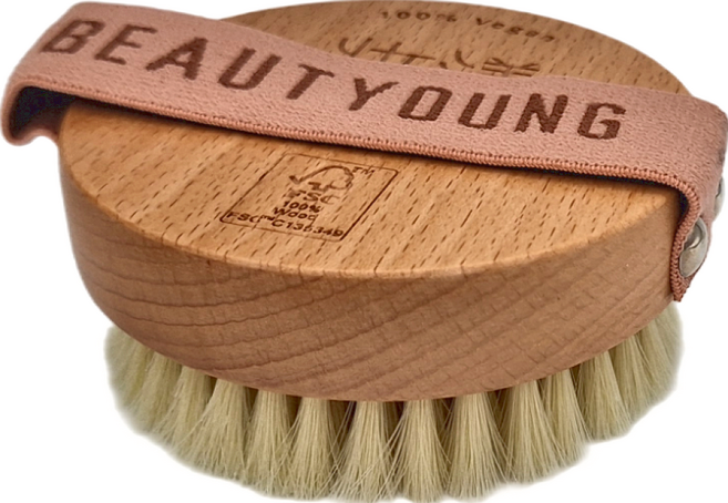 BEAUTYOUNG 妝漾 舒活肌膚美體乾刷 去角質, 木頭色, 1個裝, 1個