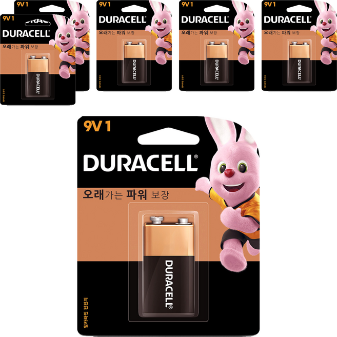 듀라셀 알카라인 건전지 9V, 1개입, 6개