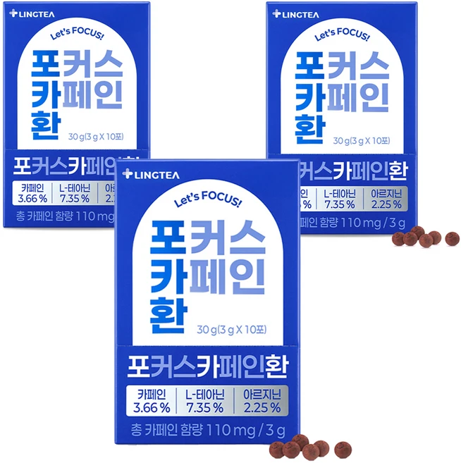 링티 포커스카페인 환 10p, 30g, 3개 - 쿠팡