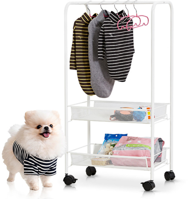 토모 강아지 2단 수납 옷걸이 행거, 1개