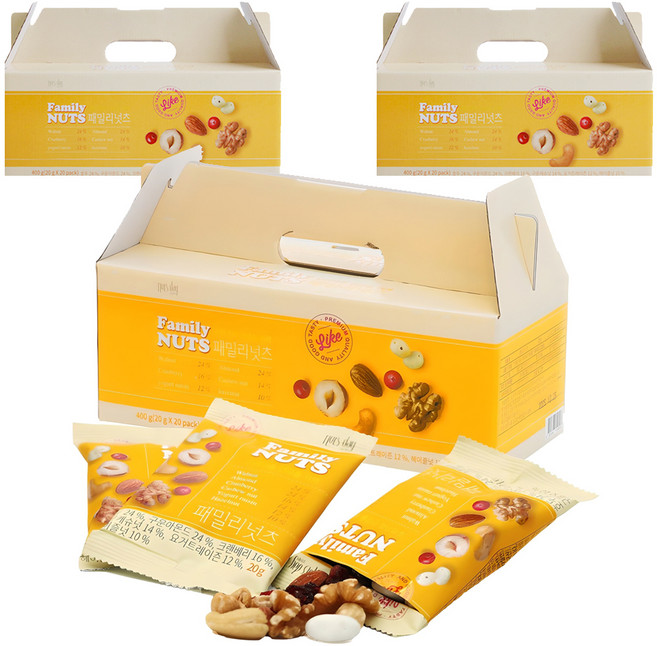 넛츠데이 패밀리넛츠 믹스넛, 400g, 3개