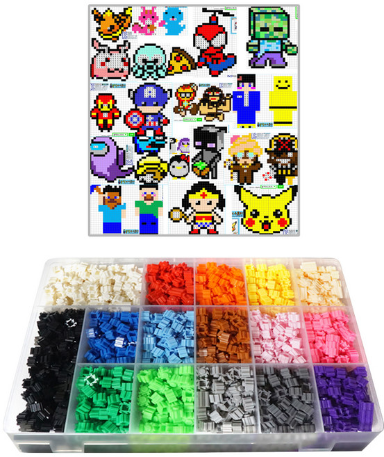 블럭N스토리 디폼블럭 기본 16p세트 + 남아2 도안, 혼합색상, 1개