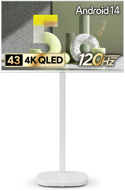더함 CHIQ 4K UHD QLED DLG 120Hz 돌비 AI 스마트 구글5.0 TV + 이동식 스탠드 큐브 세트, 109cm(43인치), MSA11-241L-W, 스탠드형, 고객직접설치