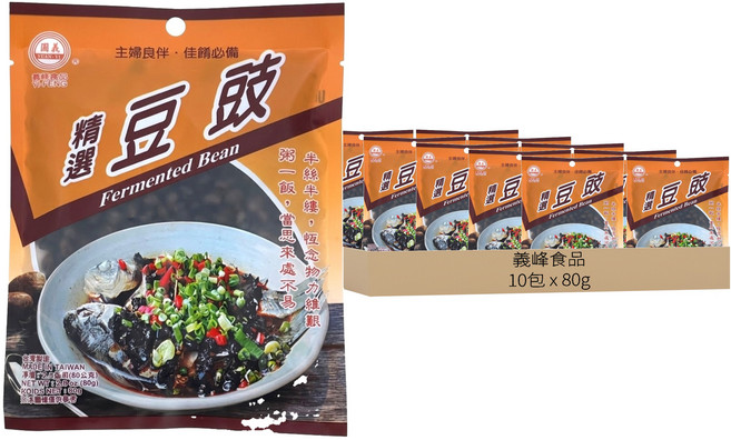 義峰食品 豆豉, 80g, 10包